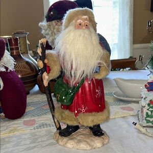 Holiday Santa Claus Figurine with Red Coat
